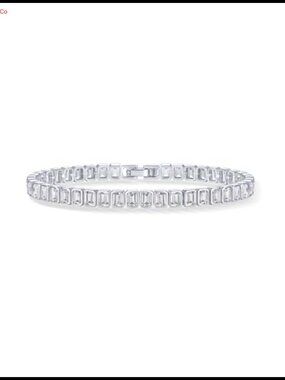 14K Gold Plated Tennis Bracelet Bezel Set CZ 6.5"